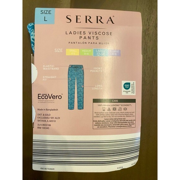 New Serra Ladies Viscose Pants Teal - Multiple Sizes - Picture 2 of 4